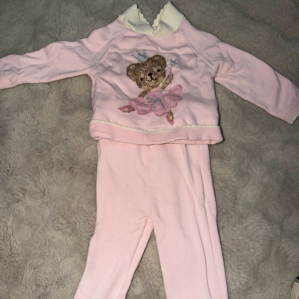 Charming Pink Bear Kids Pajama Set